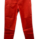 Trina Turk  Bright Orange Mid Rise Straight‎ Leg Ankle Dress Pants Size 2 Photo 0