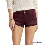 American Eagle AEO Maroon Hi-rise Shortie Shorts Photo 0