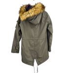 S13 Parka Coat Olive Green Rainbow Faux Fur Hood Zip Up Estimated Small Photo 4