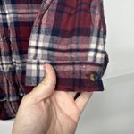 Love Note Women's Plaid Flannel Bodysuit Shirt Size Medium Red Blue Long Sleeve Photo 6