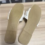 ZARA  Women's White Criss Cross Leather and Jute Slides Sandals Photo 8