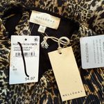 MELLODAY  Womens Small Cheetah Print Animal High Neck Short Sleeve Ruffle Dress Photo 10