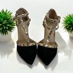 Wild Diva  ADORA-64 Sexy Studded Stilletto Heels Black and Tan‎ Size 7 Photo 13