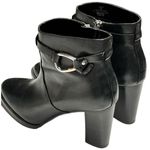 Ralph Lauren Like New RL Laletta Black Leather Italian High Heel Ankle Booties Photo 2
