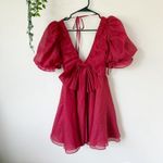 ASOS LUXE Plunge Puff Sleeve Mini Dress Sz 2 Photo 1