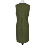 Made In Italy Linen Blend Midi Dress Size M Green Boho Lagenlook Quiet Luxury Photo 4