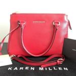 Karen Millen Red  Saffiano Leather Crossbody Photo 1
