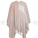 SOIA & KYO  - Light Pink & Cream Colorblocked Open Poncho w/ Scarf Hem OS Photo 2