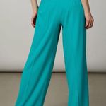 Patrizia Pepe Sable Crepe Palazzo Pants in Escape Emerald Size 4 Photo 2