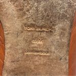 Tory Burch  square-toe tan color loafers embossed logo size 8.5 Photo 6