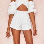 House Of CB  Soraya Shorts Tweed Lace White High Rise 10 12 Coquette Preppy Bride Photo 0