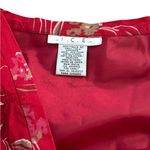 ICE Vintage 100% Silk Midi Skirt WhimsyGoth 90s Y2K Fairy Floral Red Size 12 Photo 4