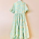 Ivy City Co Mint Green & Yellow Floral Ruffle Flutter Sleeve Dress. Photo 5