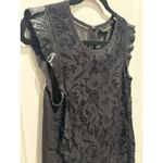 Leather And Lace Black Top Small Sheer Jeans By Buffalo Shirt Sleeveless Photo 2