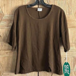 NWT Oh My Gauze! Women's Brown Casual Short Sleeve Top, Size S/M Photo 0
