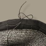 Vince Camuto Black White Woven Fedora Hat One Size Wide Brim Sun Photo 7