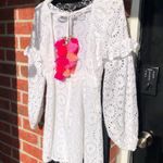 SUNDRESS MARGHERITA White Eyelet Tassels Mini Dress M Size M Photo 7