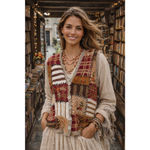 Vintage Patchwork Hand Knit Vest Huntington Ridge Boho Cottagecore Quiet Luxury Brown Size XL Photo 1