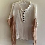 American Eagle  Tan & Orange Button Sweater Photo 0