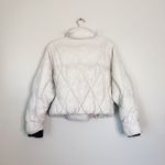 Calvin Klein Jeans  Cream Assymetric Zip Cloud Puffer Coat Crop Jacket Photo 4