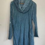 Soft Surroundings | Blue Asymmetrical Hem Cowl Neck Top sz large Photo 0