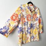 Alfred Dunner Womens Shirt 12 Floral Mesh Cottagecore Barn Country Coastal Beach Yellow Photo 4