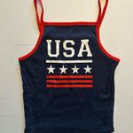 Zoe & Liv  women’s size large red white and blue USA tank top Photo 0