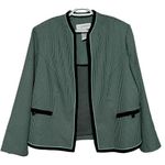 Sag Harbor  Womens Green Black Houndstooth Padded Shoulder Blazar Jacket Size 18W Photo 0
