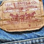 Levi's LeatheRock USA Custom Beaded Hem Jeans Blue Size 32 Photo 4