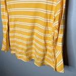 Isaac Mizrahi Live! Scoop Neck Top w/ Bracelet Ruffle Sleeve yellow white stripe Photo 3