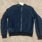 Stella & Dot  NAVY LACE BOMBER JACKET DOWNTOWN LACE BOMBER FALL COAT NWT Photo 2