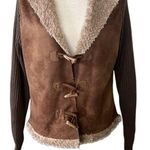 Montanaco faux leather Sherpa lined jacket Brown Photo 4