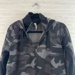 Athleta  Triumph Hoodie Black Camo Full Zip Size M Photo 3