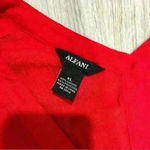 Alfani  Women’s Short Sleeve Blouse Full Button Front Back Top Red Shirt Size XL Photo 1