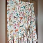 Torrid  Maxi Swiss Dot Ruffle Hi-Low Skirt Cream / Floral Women’s size 4X​​ Photo 8