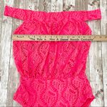Aerie  Off the Shoulder Neon Pink One Pc Swimsuit Photo 3