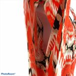 Vince Camuto Safari Tribal Caftan Top Oversized Boxy Scoop Neck Boho Blouse | M Photo 4