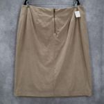 Cato Tan Pencil Buckle Faux Suede Western Zip Stretch Knee Length Skirt Plus 18W Photo 1