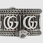 Gucci Silver Marmont Snake Ring with Double G AG925 Photo 0