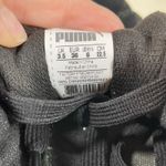 Puma Women’s Sneaker Black Suede Leather Flat 356724-02 Gold Logo White Size 6 Photo 4