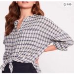 Lou & grey  LOFT houndstooth tie front cotton shirt Photo 1