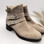 Treasure & Bond Taupe Pacey Suede Ankle Bootie Size 9M Faux Fur Lined Photo 0