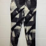 Halston Heritage Black White Gray Geometric Silk Wool Slim Ankle Pants Size 4 Photo 0