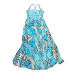NWT Lafee Jasmine FORMAL PARTY Halter Sequin Blue Paisley Dress SZ 12 TROPICAL Photo 3