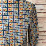 Vintage Handmade 60s Floral Fabric Long Sleeve Side Slit Mumu Dress Yellow Size M Photo 4