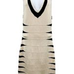 Arden B Plunging Striped Sleeveless Bandage Bodycon Midi Dress Y2K Photo 0