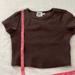 Princess Polly  Classic Crop Tee Brown Size 4 Ribbed Photo 7