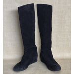 Stuart Weitzman Black Suede Leather Hidden Wedge Tall Tassel Boots Size 9 EUC Photo 2