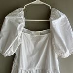 H&M White Puff Sleeve Tiered Dress Square Neck Summer Cotton Babydoll Scandigirl Photo 2