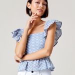 Francesca's Mariana Eyelet Ruffle Sleeve Blouse Photo 0